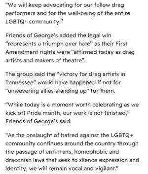 Jaidynn Diore Fierce Instagram - 🏳️‍🌈YASSS TENNESSEE!!! Just in time for Pride month! The Anti-Drag ban has been shut DOWN! Love WINS! Let’s all continue to love one another, spread joy, and celebrate! ❤️🧡💛💚💙💜🤎🖤 source @pinknews