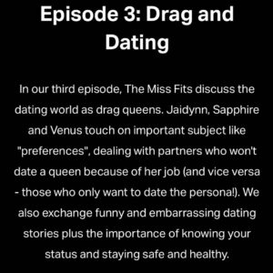 Jaidynn Diore Fierce Instagram - OH YES! Me and my gals @sapphire_mylan @venus_ann_serena @themissfitsdrag have a podcast where we talk about life, drag, dating, social and racial issues, and dish ALL the tea ☕️ we have 3 episodes so far,  if you haven’t already, check us out! Link in bio 🤪 www.themissfitsdrag.com