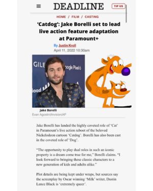 Jake Borelli Instagram - 👀
#nickelodeon #deadline #CatDog #gratitude #AprilFools