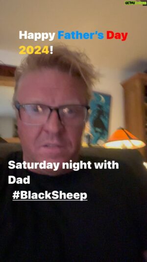 Jake Busey Instagram - Hangin with Dad on this fine Saturday night. Accidentally happened upon ##blacksheep . I annoy myself because i can’t watch #tommyboy without reciting every line out loud. You know you do too. 😂😂😂 I Forever love #chrisfarley , @davidspade , @thegarybusey . Good times and happy #80th, Dad.7/29/24. I hope you and your dad can do this shit. Pretty cool. 🐵🙈🙉🐒