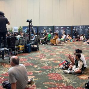 Jamaica Heolimeleikalani Osorio Instagram - Moananuiākea (day one) & protecting Oceania (day two). Gave my keynote today. Said some stuff that desecrated sovereignty and no one booed me offstage (win). Got finger waged by an old Zionist (also win— cuz I love making Zionists look silly). Got to talk with other wahine from the pacific about decentering men and disrupting non radical spaces (win). Got to see/ take some photos with people I love but have no real documentation of our pilina 😂. And Got to share all these experiences with my keiki & then blew their minds by showing them the wa’a and star compass in festival village (majah revolutionary mom win). Mahalo to the organizers and to my partner @malialia — through whom all wins are possible 😂🖤

 Mana’o of the day: 
1) be a gender terrorist 
2) the people are ours. We are their refuge. 
3) “forget hope. I have rage” -DR. MELINDA MANN