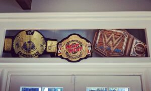 James A. Janisse Instagram - Title belts on display