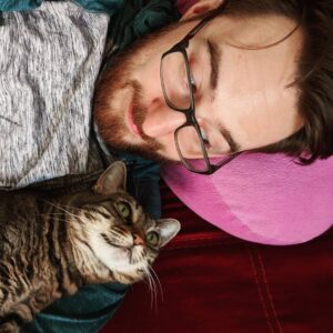 James A. Janisse Instagram - Hangin out with my baby cat using a Ditto as a pillow nbd