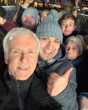 James Cameron Instagram - Am I doing this right? Took my first selfie with some Alita fans at the London premiere. Hope this makes my kids proud.
.
.
.
#Alita #AlitaBattleAngel #AlitaPremiere #london
