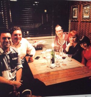 James Cooper Instagram - Found this pic from December 2014 when Jamie read us Rocky Flintstone’s “literature” for the very first time (shout out to our friends Nat & Alex 🤣). Little did we know this night would change our lives forever. 430 million downloads later, MDWAP has been the most incredible ride and, while I’m emosh, it feels like the perfect time to end it. Thank you to everyone who has listened, come to a live show, watched the @hbo special, bought the book or even drank those beers we made. Can’t wait for you to hear the finale ♥️