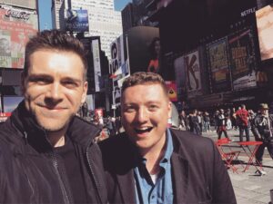 James Cooper Instagram - Been here 10 minutes and we’re already being extra in Times Square