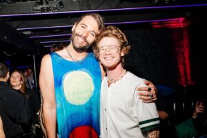 James Ford Instagram - If me and @jvn take a pic you know it’s all about the hair hunnies!!! Guest appearance by the @rowenasocialclub gummy bear necklace ft. *~ReAl PeArLs*~