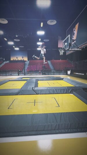 James Lafferty Instagram - @slamballofficial is back. Couldn’t resist :)
Thank you to the whole team for some quality time on the trampolines. Looking forward to the games tonight!