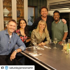 James Martin Instagram - Great recipes and guests this am, hope you can watch! 

#Repost @saturdayjamesmartin・・・
@jamesmartinchef is celebrating the Easter weekend on the show tomorrow with @strachan.michaela and chefs @_jasonatherton, @mikereidchef and @melizcooks. Roasted tomato soup, Simnel Cake and Paneer Curry are all on the menu! 9.30am @ITV.