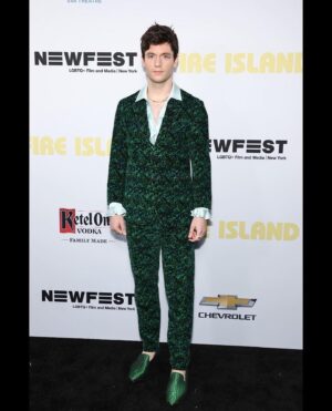 James Scully Instagram - I’ve been so scared to have fun on carpets, but this time I was like …. its @fireislandmovie . Thank you to @doll.pratt for taking my insane list of references and creating these exquisite looks that made me feel so sexy and queer and beautiful. And thank you to @melissa.dezarate for being ambitious and funny and sweet and showing me what good lighting is.

Also thank you to @paulsmithdesign , @manoloblahnik, @drmartensofficial @calvinluo_official and the only jewler I know I can always rely on: @lasuna

And thank you to THE Icon @tomatos_  for showing me how fun and affirming fashion can be.