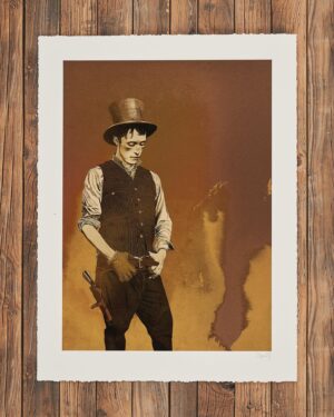 Jamie Hewlett Instagram - Billy the Kid, a notorious outlaw who won this name after starting his criminal career as a teenager. He boasted about his crimes but here is pensive and introspective.