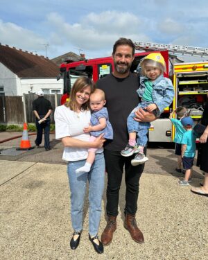 Jamie Jewitt Instagram - Lovely weekend spent with the rugrats! We visited the real fireman sam today at Brentwood fire station, Nell was in her element. 👉 yesterday was a trip trip to the beach 😎♥️