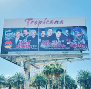 Jamie Kennedy Instagram - Last poster before the @troplv becomes a ⚾️ field. 😢 I’m gonna miss this place so much. Some amazing memories. 😭😭. I’m already planning on what to “souvenirs” I can part with. All week @laughfactorylas #history
