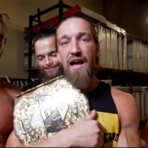 Jamie White Instagram - #BulletClubGold celebrated like only they can after Jay White PINNED #AEW World Champion MJF last week!

Switchblade will return WEDNESDAY on #AEWDynamite LIVE at 8/7c on TBS with an #AEW World Title Eliminator match!

@JayWhiteNZ | #JuiceRobinson | @theaustingunn | @thecoltengunn