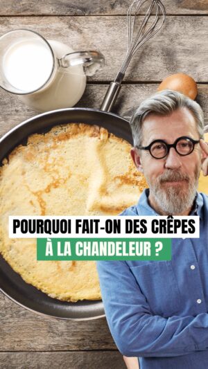Jamy Gourmaud Instagram - On adore tous la chandeleur : l’occasion parfaite pour manger de bonnes crêpes ! 🥞 Mais justement, pourquoi est-ce qu’on la fête en faisant des crêpes ? 🤔 

Ps : attention au sel 😜😅
.
.
.
#Epicurieux #culturegenerale #vulgarisation #chandeleur #crepe #histoire