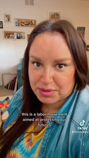Jana Schmieding Instagram - Doing my part to encourage our Native communities to keep your 👀 on this #strike happening with the #WGA and other supporting labor unions in Hollywood right now. 
#wgastrong #resist