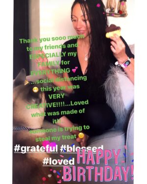 Janab Kareem Instagram - Birthday Love🎂 💕 ..Thank you everyone !! You all know who you are..Everyone I talked to throughout the day:) Thanks for thinking of little ole me all over the world 🌎 today..pretty cool:)🌸 💕 messages, calls, gifts, and treats 😋!! @fitnerdjay @abboouthere @a10ention @dorakareem @mrsclairabell @ferrariframe @summ_05 @deucekareem @michelle.loving #birthdaylove #grateful #blessed #birthday #family #friends #akita #braids #multiracial #barefeet #romper #chillmode