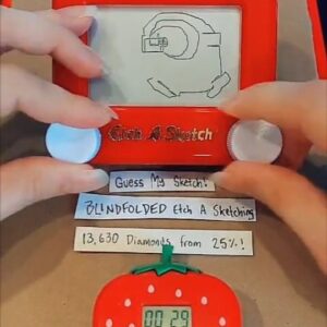 Jane Labowitch Instagram - Blindfolded Minion 🙈 #etchasketch #minionart
