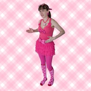 Jane Labowitch Instagram - Today is my 8th anniversary of being a full-time professional Etch A Sketch artist 💖 This is my work uniform for tonight. 

My career is not possible without the magic of the internet. Thank you, thank you, thank you 🌎💞

#princessetch #barbieoutfit #etchasketch