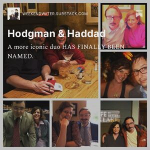 Janie Haddad Tompkins Instagram - It’s here! The COLLAB of the apocalypse! Me and @johnhodgman get REAL! Subscribe to both Weekend Water & Secret Society for the best two substacks ever to grace your inbox. Full video of our gabfest at both of our substacks and weekend water dot substack dot com can be your gateway drug.