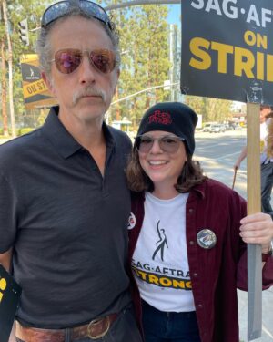 Janie Haddad Tompkins Instagram - One day longer, ONE DAY STRONGER! Cute faces on the 🪧 today. Our solidarity > AMPTP’s hubris. THANK YOU @iatse! 
#1u 
#SAGAFTRAstrong #SAGAFTRAstrike #Power2Performers #SolidaritySeason
