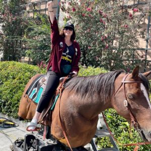 Janie Haddad Tompkins Instagram - Rode Seabiscuit on the picket line today! I’m placing my bet on our audacious UNIONS!! #WGAstrong #DoTheWriteThing #WGAstrike
#SagAftraMember #1u 
#SAGAFTRAstrong #SAGAFTRAstrike #Power2Performers
#HotLaborSummer