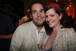 Janie Haddad Tompkins Instagram - Sweet blast from the past sent to me today and 📸 by the talented @porterfiles. Me & @pftompkins at the @kithonline live show at the Steve Allen Theater, May 2007!