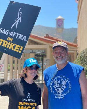 Janie Haddad Tompkins Instagram - Love all my union siblings! Thank you to @iatse too out in full force today. #WGAstrong #DoTheWriteThing #WGAstrike
#SagAftraMember #1u 
#SAGAFTRAstrong #SAGAFTRAstrike #Power2Performers
#HotLaborSummer