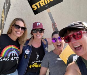 Janie Haddad Tompkins Instagram - See us, hear us, respect us, AMPTP. We’ll be out here for what’s fair until we’re the last pic….💀🪧
#1u 
#SAGAFTRAstrong #SAGAFTRAstrike #Power2Performers #SolidaritySeason