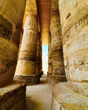 Janina Ramirez Instagram - Back from SUCH an exciting trip to Egypt! New conservation work has revealed such extraordinary colours in Karnak Temple. The original paint was so vibrant. A reminder that the past was full of colour.