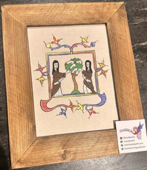 Janina Ramirez Instagram - I never cease to be amazed by, and INCREDIBLY grateful for, the unique gifts people give me!! This by @hiowbeorht is perfection! Based on a medieval original, it was gifted to me by @leanneoboyle, she said: ‘who would love a painting of nuns picking penises off a tree? Nina!’