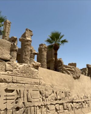 Janina Ramirez Instagram - Back from SUCH an exciting trip to Egypt! New conservation work has revealed such extraordinary colours in Karnak Temple. The original paint was so vibrant. A reminder that the past was full of colour.