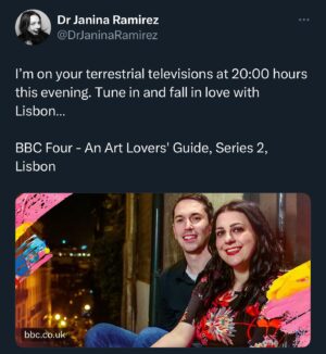 Janina Ramirez Instagram - Set your tele-boxes….