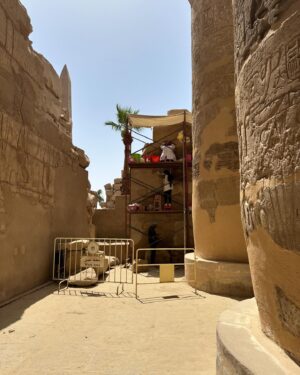 Janina Ramirez Instagram - Back from SUCH an exciting trip to Egypt! New conservation work has revealed such extraordinary colours in Karnak Temple. The original paint was so vibrant. A reminder that the past was full of colour.