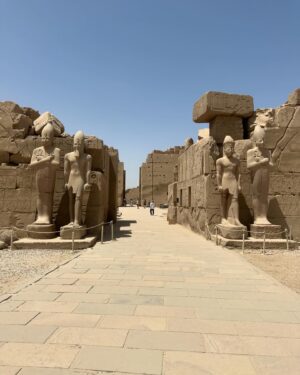 Janina Ramirez Instagram - Back from SUCH an exciting trip to Egypt! New conservation work has revealed such extraordinary colours in Karnak Temple. The original paint was so vibrant. A reminder that the past was full of colour.