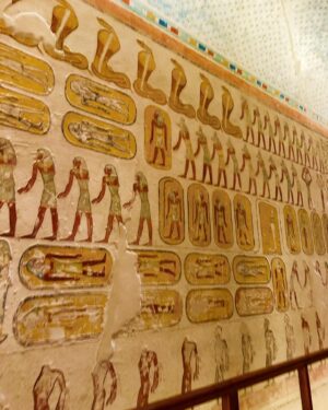 Janina Ramirez Instagram - Back from SUCH an exciting trip to Egypt! New conservation work has revealed such extraordinary colours in Karnak Temple. The original paint was so vibrant. A reminder that the past was full of colour.