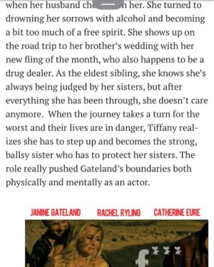 Janine Gateland Instagram - An article I had the pleasure of being in for my film @f_marry_kill_the_movie