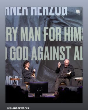Janna Levin Instagram - Werner Herzog is a poet (and he knows it). The iconic filmmaker joined me as part of our Science vs. Fiction conversation series to talk writing as survival, and the madness of nature. @pioneerworks Published on Pioneer Works Broadcast https://pioneerworks.org/broadcast/werner-herzog-janna-levin-science-vs-fiction
