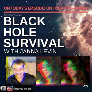 Janna Levin Instagram - Repost from @startalkradio - Because 2020 has felt impossible to escape, almost like a black hole, we figured it only made sense to bring you a Black Hole Survival Guide from THE @jannalevin. ⁠
⁠
Listen to the new episode with @neildegrassetyson wherever you get your podcasts now!