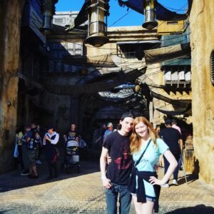 Jared Gilmore Instagram - We had a fantastic time at #galaxysedge yesterday. Every second I spend with her is perfect 
Side note: Once Upon a Weeb, my Twitter account got locked so I made another. If y’all wish you can head over and follow CowboyBeBAMF on Twitter #Huzzah