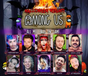 Jaremi Carey Instagram - #HALLOWEEN 👻 ONLY ON @TWITCH!
Join us LIVE for AMONG US w/CAMS! We'll all be dressed up & ready to DIE/LIE!

9PM EDT! ➡️ Twitch.tv/ThePocketGay ⬅️

Don't miss myself @vipey_ @tonzygg @biggusbennus @ninja_kane @sailormagatron @attackfrommarrsgames @_tiffanywitcher @kvntn @jcthequeen 

You can follow them all! They will be streaming live too so you can jump in and out of the streams to watch drama unfold LIVE!!!! SEE YA THERE!