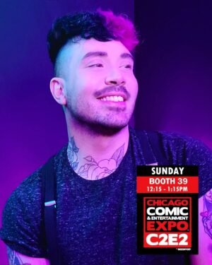Jaremi Carey Instagram - SUNDAY at @C2E2
1 hr signing at Booth 39!
12:15 - 1:15pm

Come say Hi! 💜 #C2E2