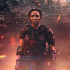 Jasmine Mathews Instagram - Dropping in from the future to share my #TheTomorrowWar poster. Who’s ready? July 2nd only on @amazonprimevideo 💪🏾