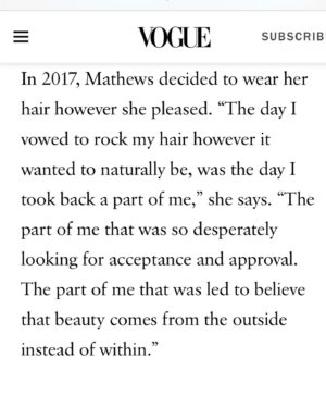 Jasmine Mathews Instagram - Catch my at home interview with @voguemagazine #TextureDiaries series where I talk about my natural hair journey and not allowing fear or the projection of others fears to dictate how you live your life. 

Freedom and joy begins with self and we must reclaim our lives in order to live out our highest dreams and fulfill our destiny. At the end of the day, this journey is about you and You. 

Thank you to my wonderful publicists over at @wolfkasteler @annickrenee and @laurensydappel for this opportunity. I’m so grateful for you both! 

Shoutout to @spelman_college that started me on my self-love journey and to black womben everywhere, for our fearlessness, our resiliency and the creativity and boldness we have when it comes to self-expression. We some magical Beings baby, I’m forever inspired by us! 

Link in bio. 💜