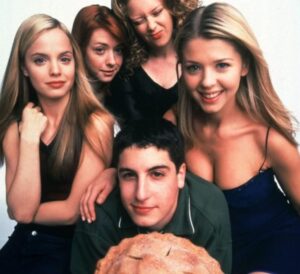 Jason Biggs Instagram - Twenty five years ago today I woke up to the news that the little movie we made the previous summer, American Pie, was on track to open number 1 at the box office. I would later sneak in to a couple of screenings around LA with some of the other cast and filmmakers, standing in the back of the sold out theaters completely awestruck as I watched the audiences laugh hysterically. Saturday morning I would wake up and walk with my roommate to Bagel Nosh on Wilshire Boulevard in Santa Monica to grab some breakfast. Crossing Wilshire, a car drove by us and stopped suddenly. The window rolled down, and the people in the car started freaking out and calling me “Jim” and asked me to “do the dance.” (I didn’t lol). The car drove away and my roommate looked at me and said, “Holy shit Biggs. That’s it. Your life is changed forever.” And he was right. For me, there is before American Pie, and after. And 25 years later, I am filled with nostalgia, but mostly, extreme gratitude, for the gift that it has been in my life. From the friends I made on set, to the career it has given me, and most especially to the different generations of fans from around the world that I get to meet every day. And of course, to Chris and Paul Weitz, Adam Herz, Joseph Middleton, and the @universalpictures family for giving me this opportunity in the first place. From the bottom of my heart, thank you.