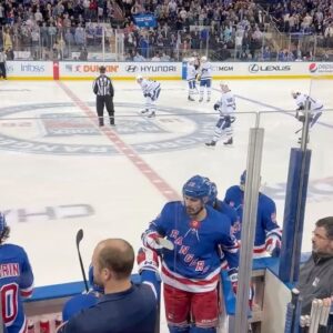 Jason Biggs Instagram - Thanks as always for having me, @nyrangers @thegarden! Please don’t tell anyone that was Bud Zero in my cup. #letsgorrangers