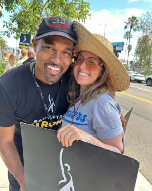 Jason George Instagram - Caught up with some of my favorite #witches on the #strike line today

#muchlove @lizdeancasting @jennadewan @rachelboston @madchenamick #maggiefriedman 

#sagaftrastrong #sagaftrastrike