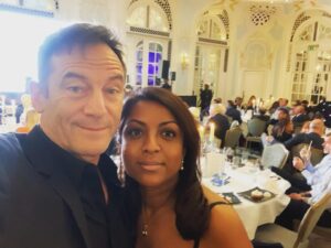 Jason Isaacs Instagram - The remarkable Chitra, CEO and force of nature at the gala for @chandranfoundationuk, which does brilliant work feeding and tutoring hungry and underprivileged children in London.  Thanks to @thesavoylondon (and their group - @all @fairmonthotels) for their help and for my generous gift  of a free stay and tickets to a concert. Two great nights in a row. Celebrities get free stuff when they can finally afford it, ironically, so for our stay in this gorgeous place on the day that women’s rights in America were stripped back half a century, Emma and I have donated to @msichoices, one of the world’s leading providers of reproductive health care. It’s something, at least. X