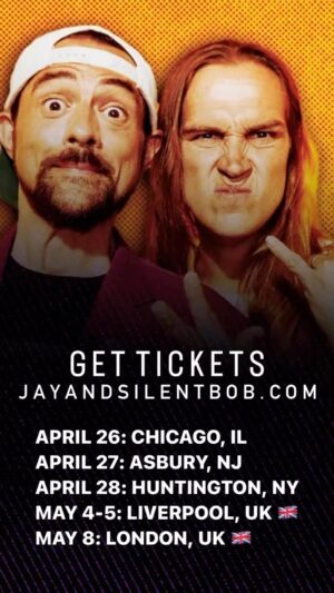 Jason Mewes Instagram - Jay and Silent Bob are back out on the road again! Hitting 5 cities in the next 2 weeks with the first stop in Chicago @c2e2 April 26th! Get Tickets to all Jay & Silent Bob events at *Link in Bio*

#jayandsilentbob #jayandsilentbobgetold #clerks #kevinsmith #jaymewes
