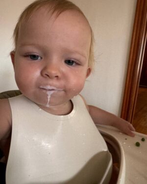 Jason Mewes Instagram - Lucien trying some grass fed milk for the first time... “Got Milk” MEWES style nootch!